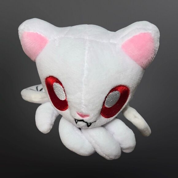 Rare HTF Tentacle Kitty White Vampire Bat Little One Plush...